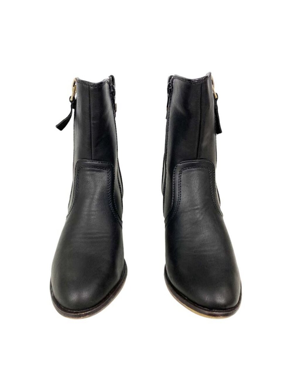 Bella Marie Georgia Ankle Boots Black Faux Leather Size